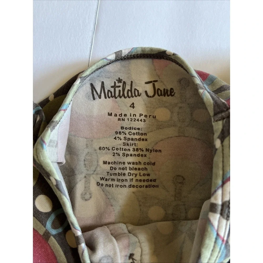 Matilda Jane Gypsy Blue Maggie Stew & Paint By Numbers Plum Dress‎ Sz 4 Set Of 2